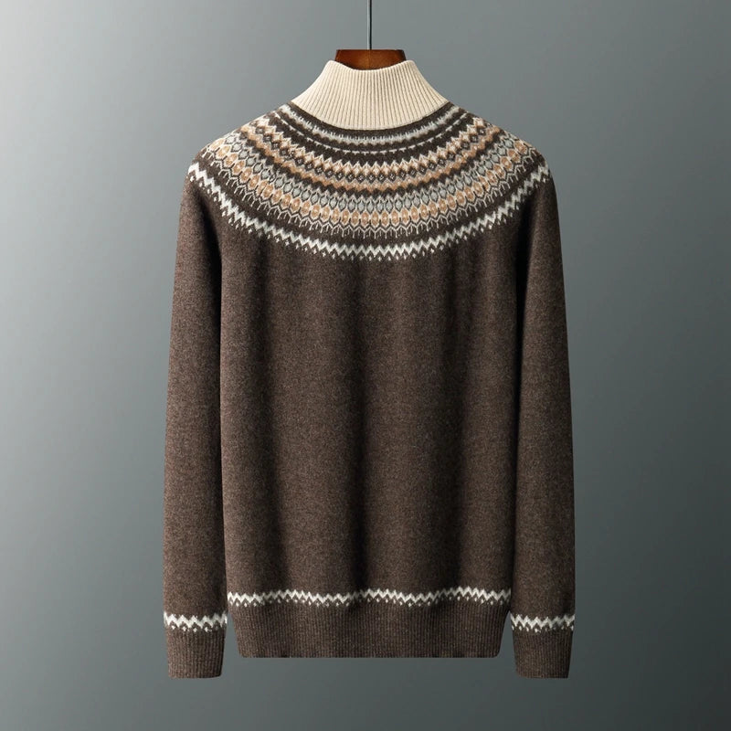 Cashmere Fair Isle Quarter-Zip Sweater