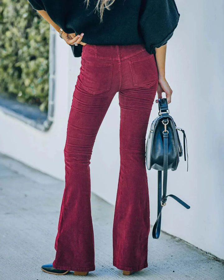 Chic High Waist Flare Leg Pants