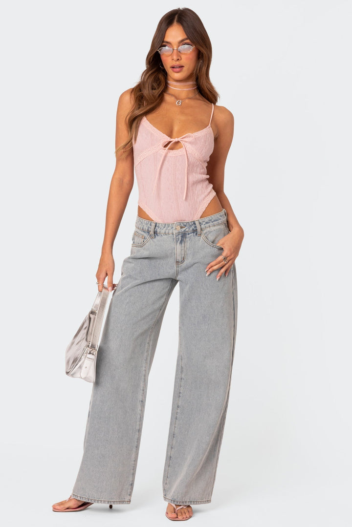 Loose Fit Bow Detail Trousers