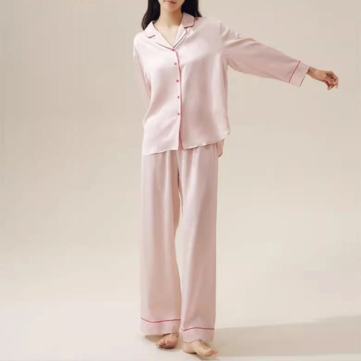 Luxury Pink Satin Pyjama Set Loungewear