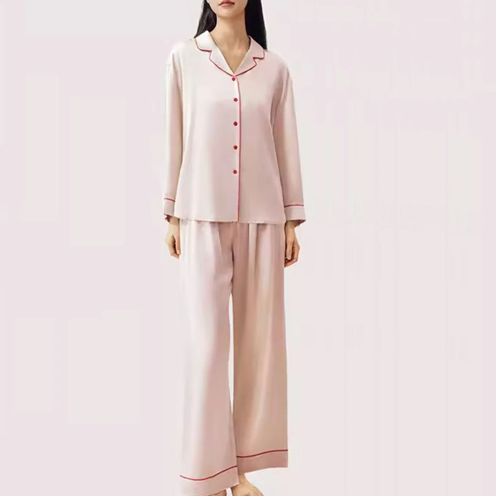 Luxury Pink Satin Pyjama Set Loungewear