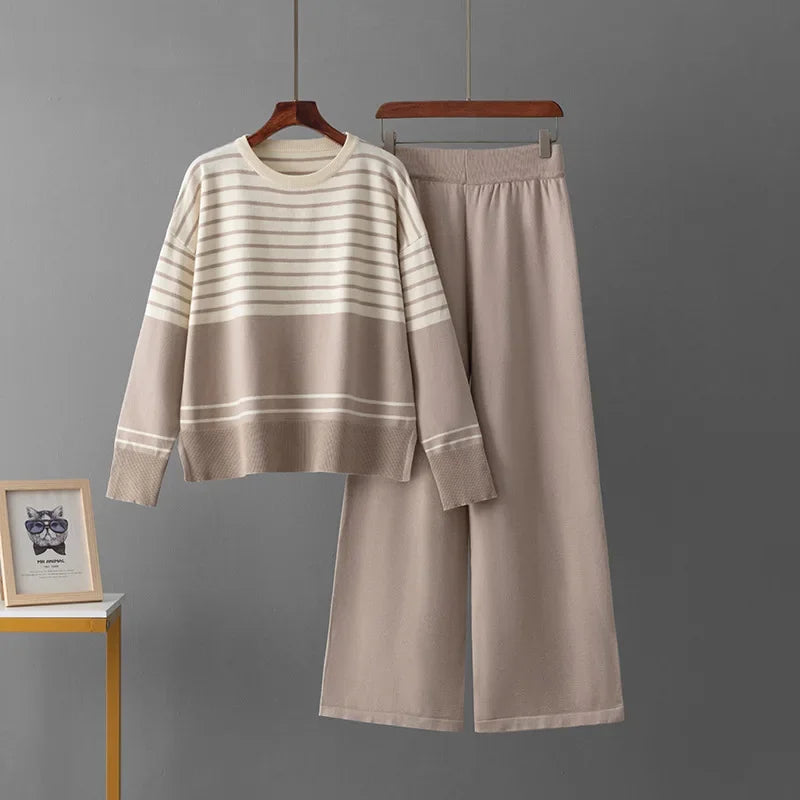 Modern Stripe Knit Lounge Set