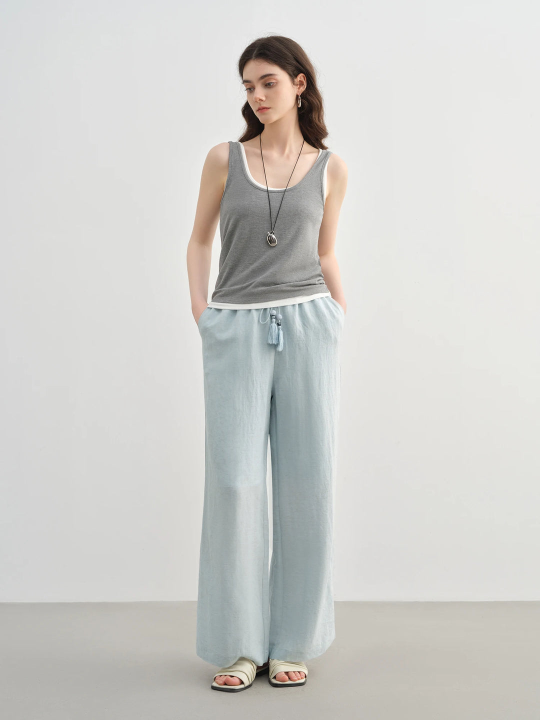 Oversized Tencel Wide Leg Pants