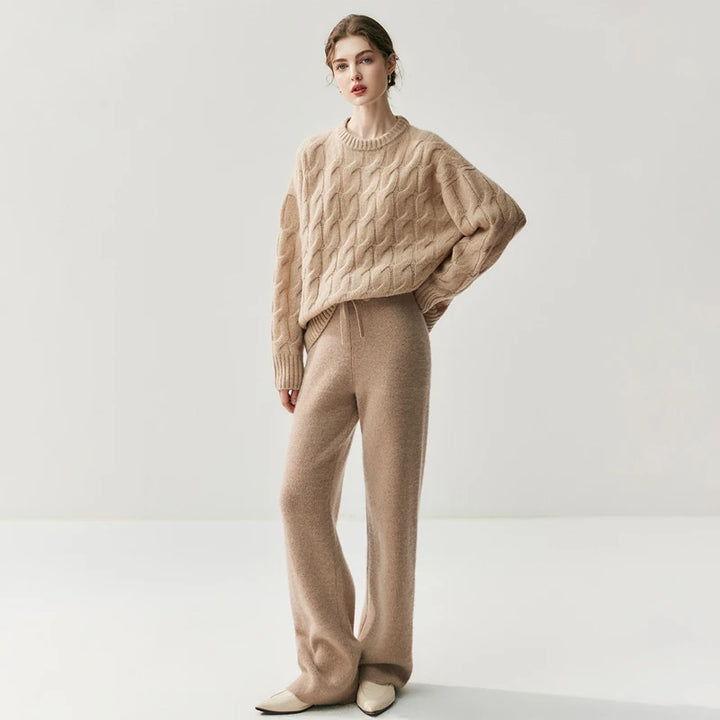 Pure Cashmere High-Waist Knit Pants
