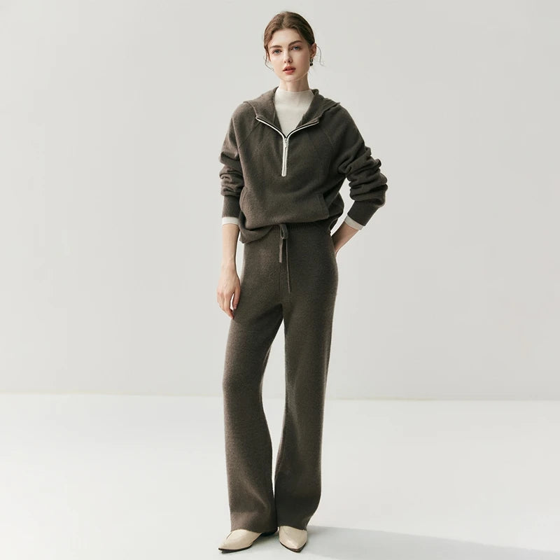 Pure Cashmere High-Waist Knit Pants