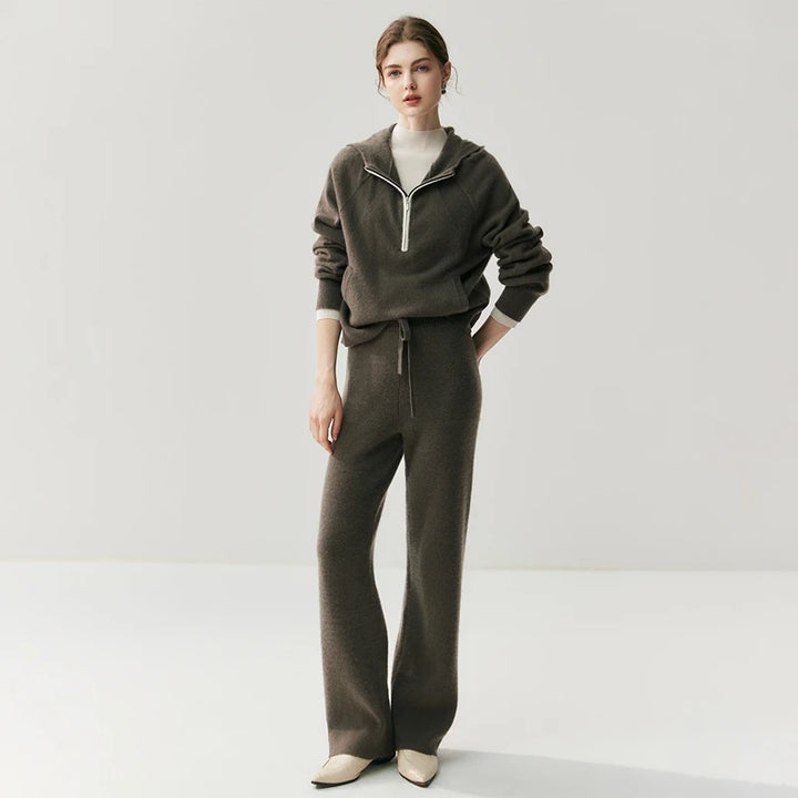 Pure Cashmere High-Waist Knit Pants