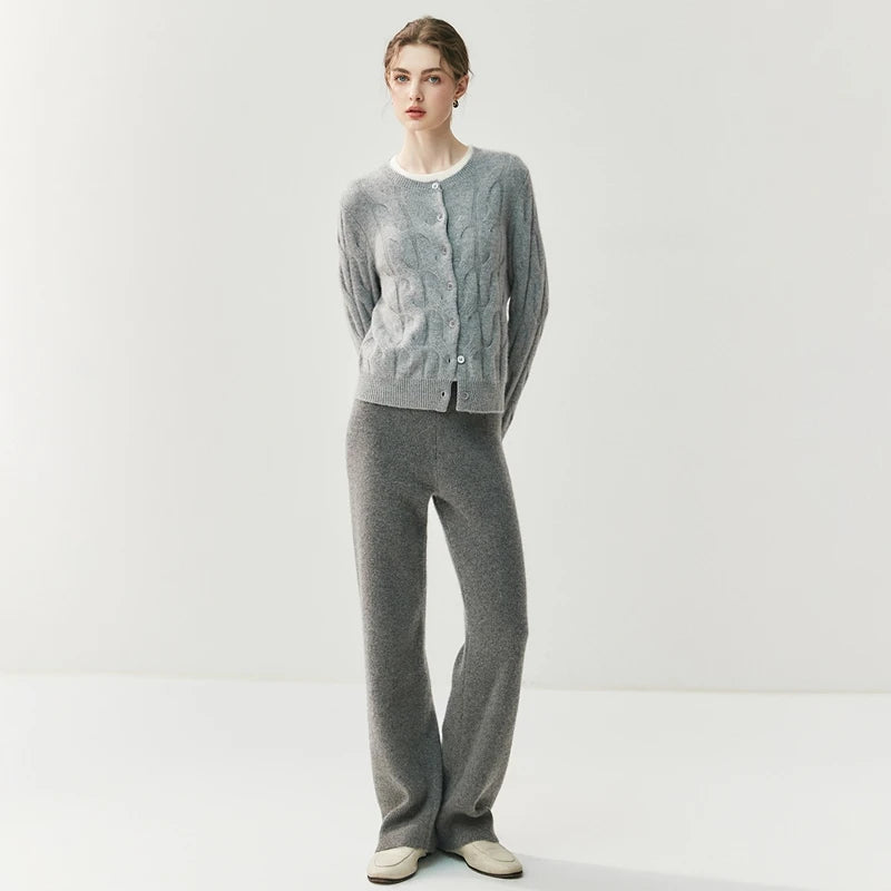 Pure Cashmere High-Waist Knit Pants