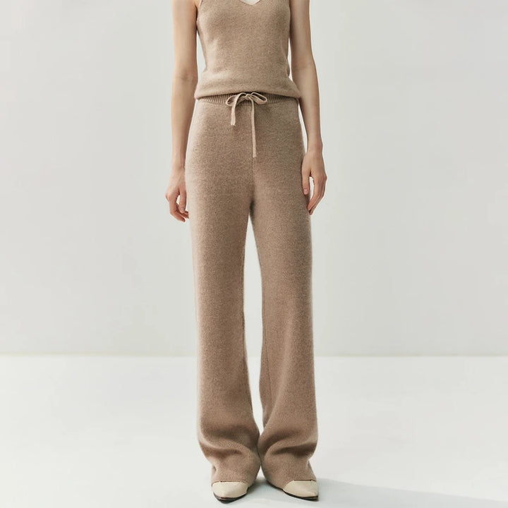 Pure Cashmere High-Waist Knit Pants