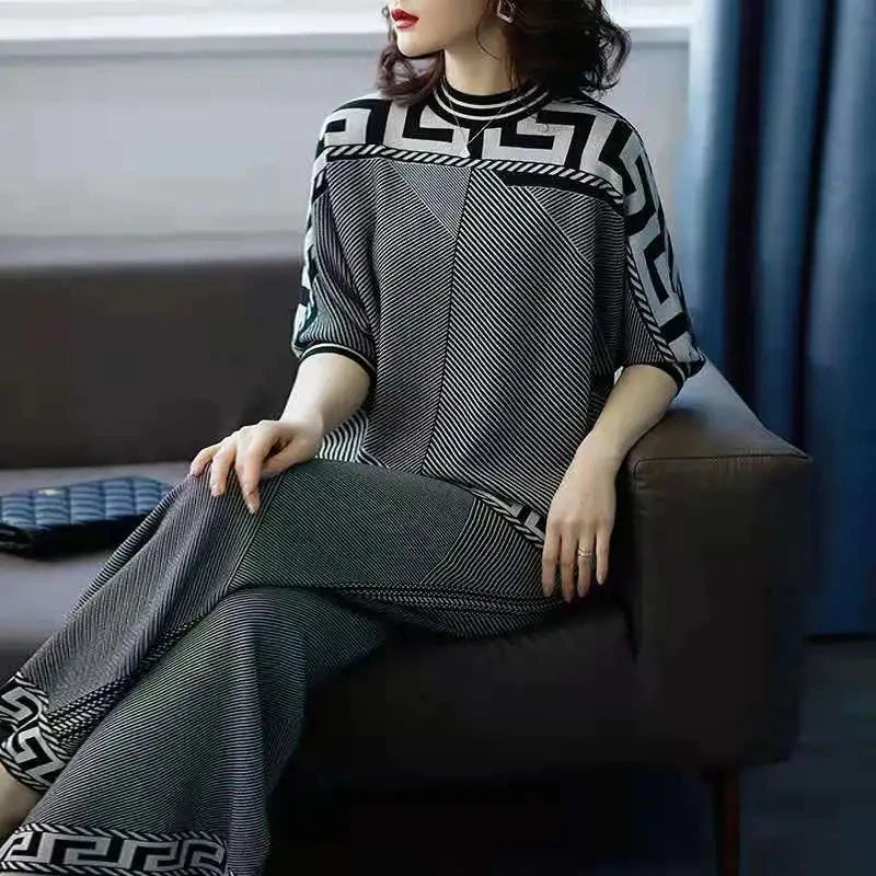 Spring Two-Piece Casual Knit Set