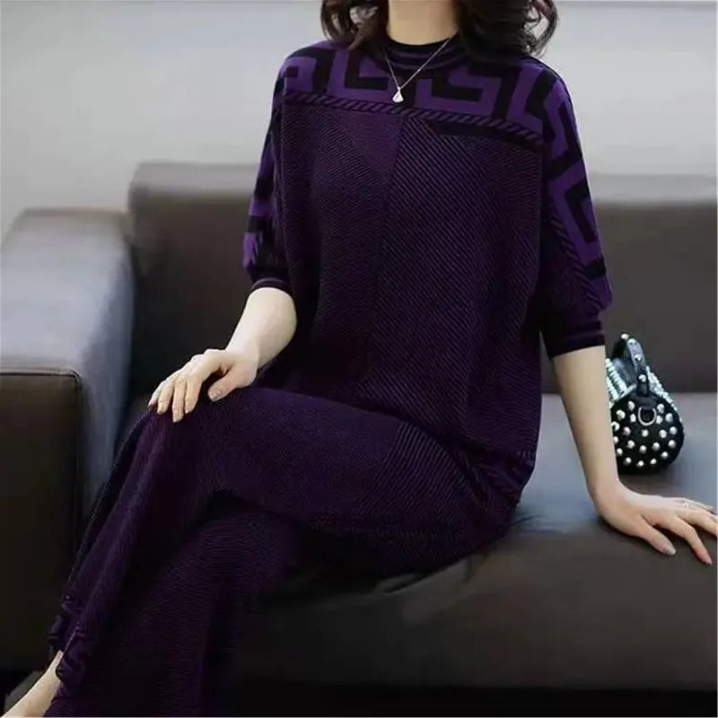 Spring Two-Piece Casual Knit Set