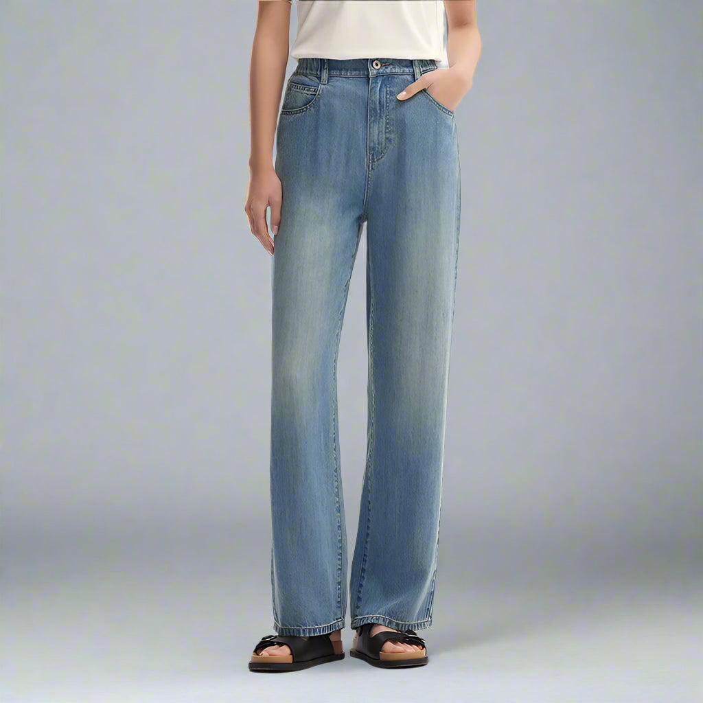 Summer Wide-Leg Denim Trousers