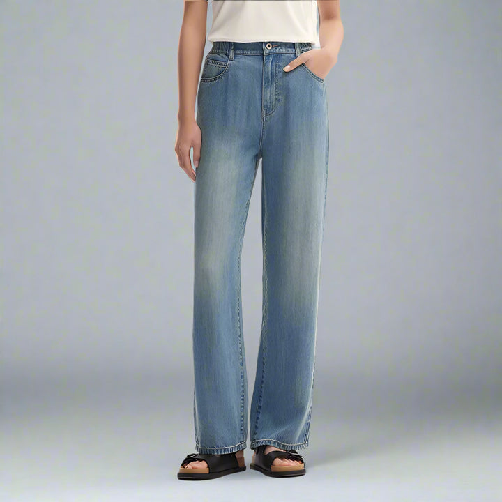Summer Wide-Leg Denim Trousers