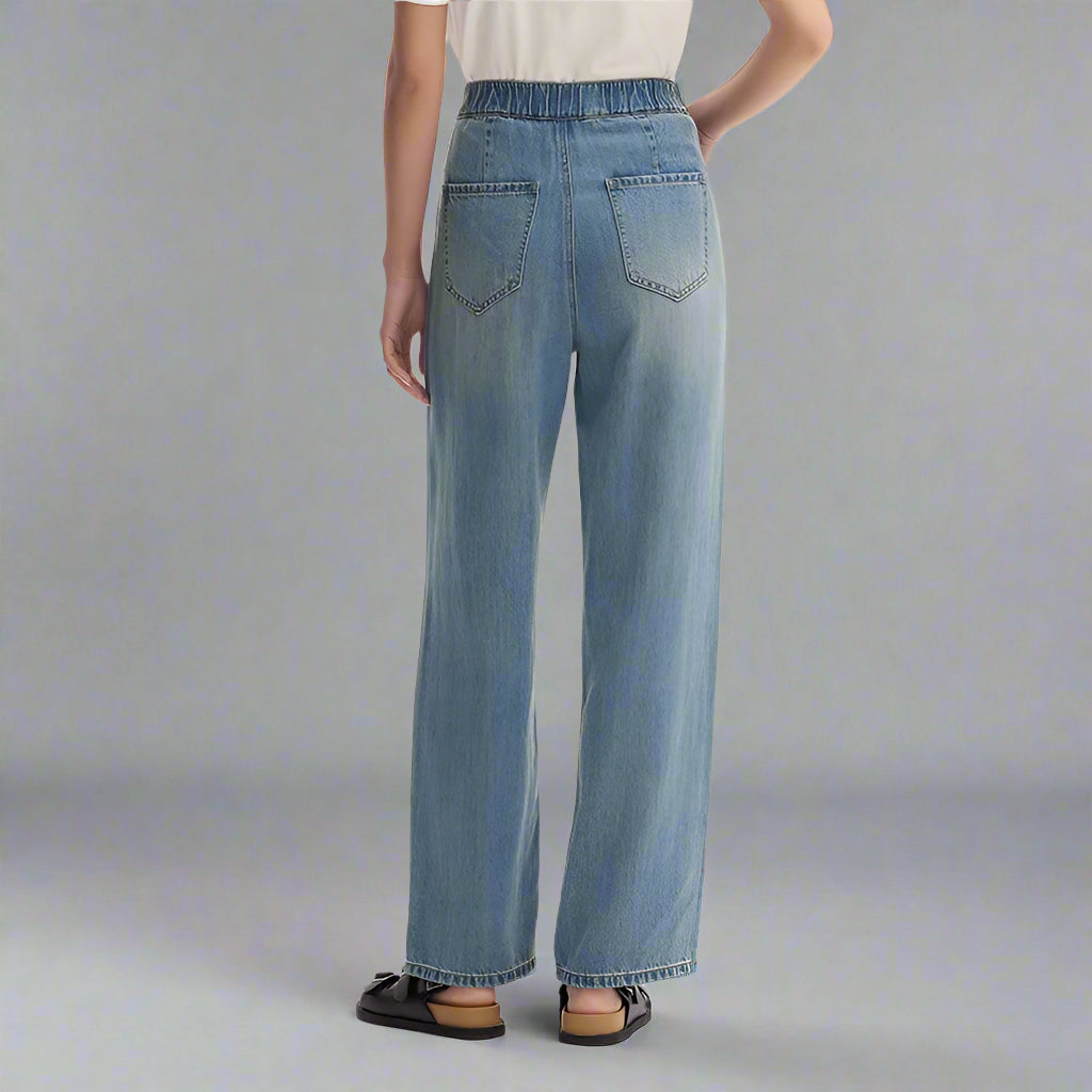 Summer Wide-Leg Denim Trousers