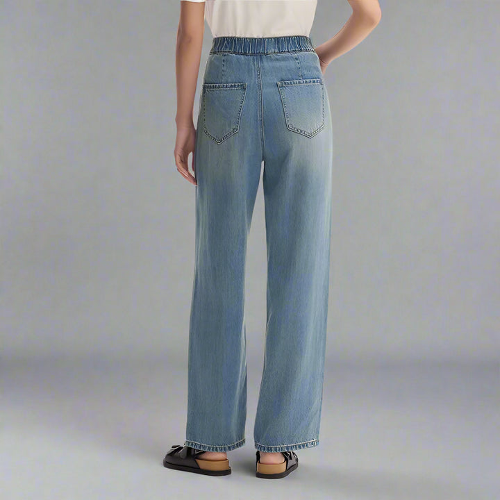 Summer Wide-Leg Denim Trousers