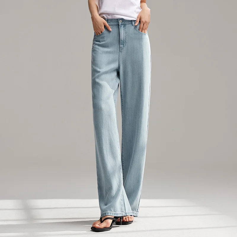 Summer Wide-Leg Denim Trousers