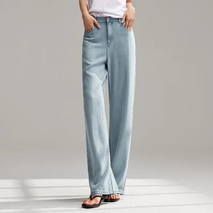 Summer Wide-Leg Denim Trousers