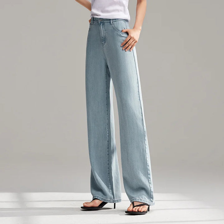 Summer Wide-Leg Denim Trousers