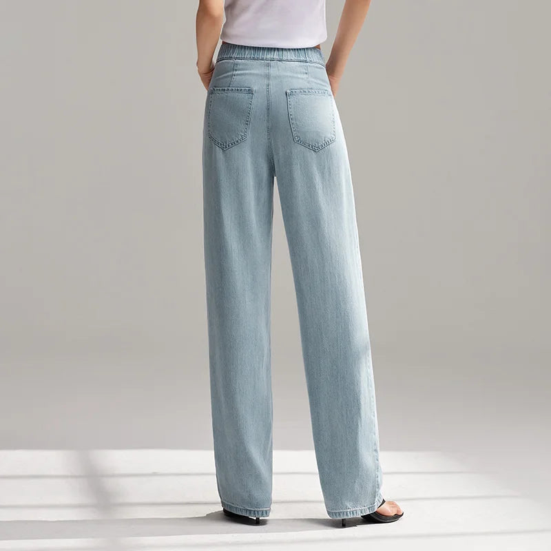 Summer Wide-Leg Denim Trousers