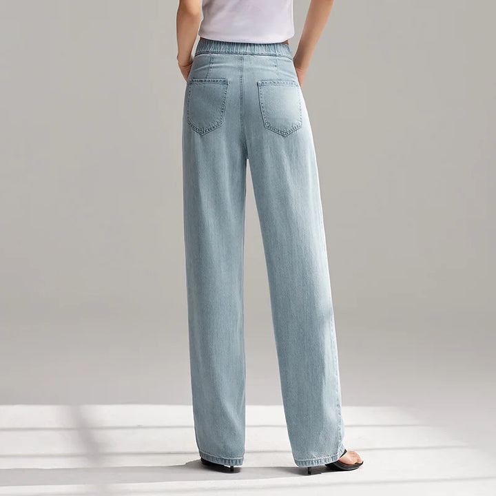 Summer Wide-Leg Denim Trousers