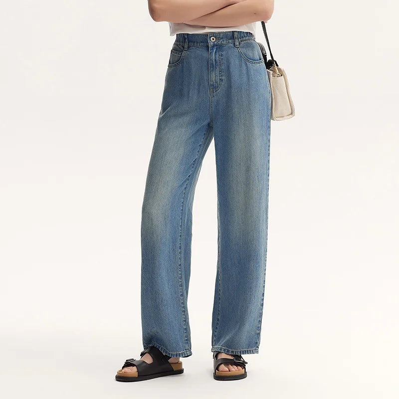Summer Wide-Leg Denim Trousers