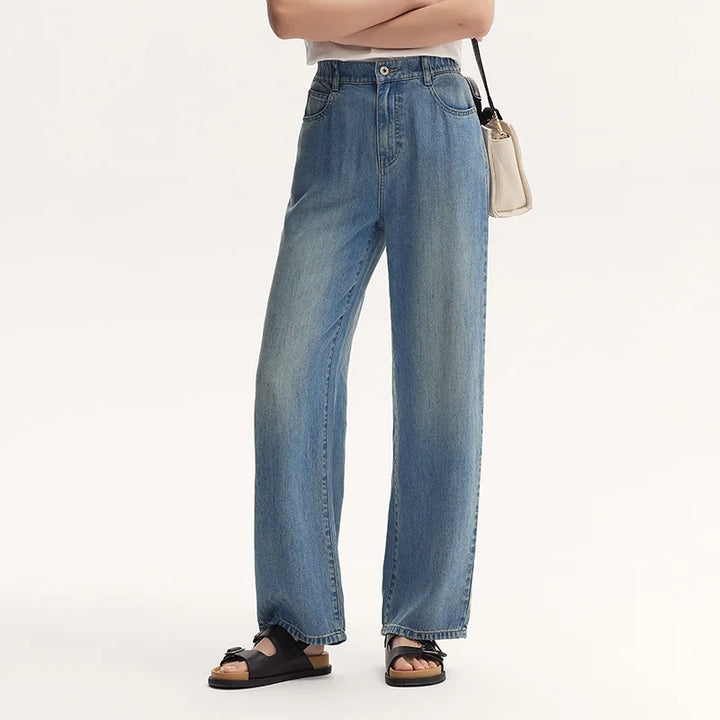 Summer Wide-Leg Denim Trousers