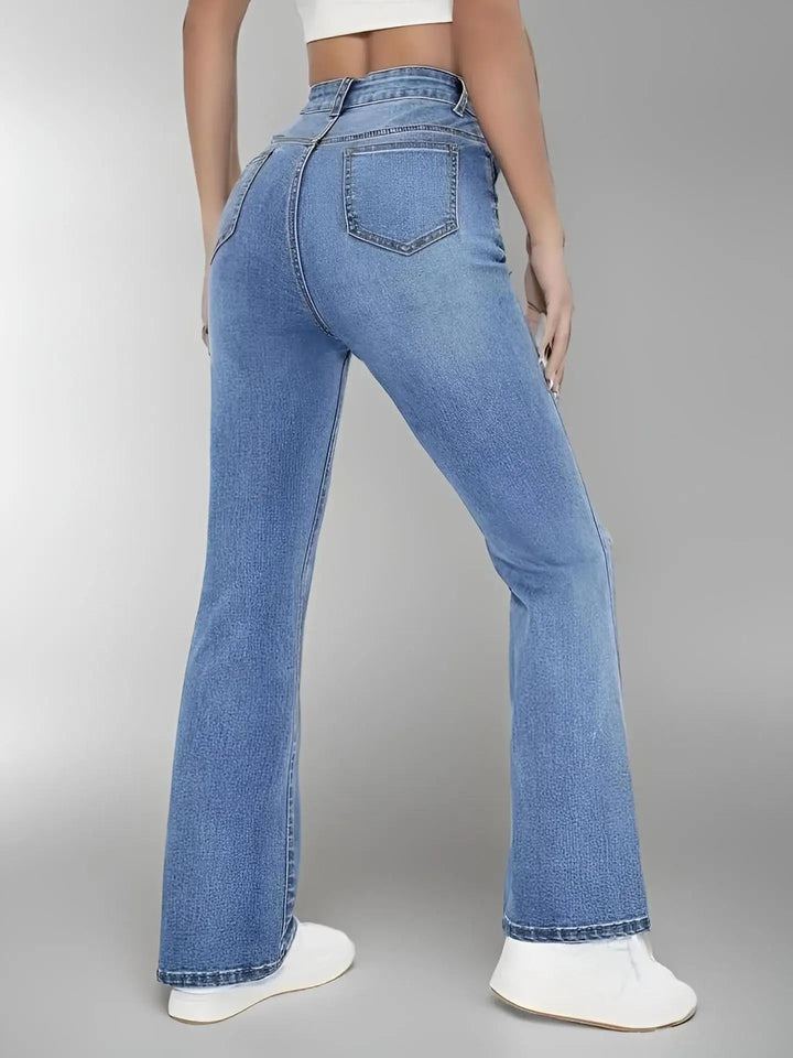 Trendy High Waist Flare Jeans