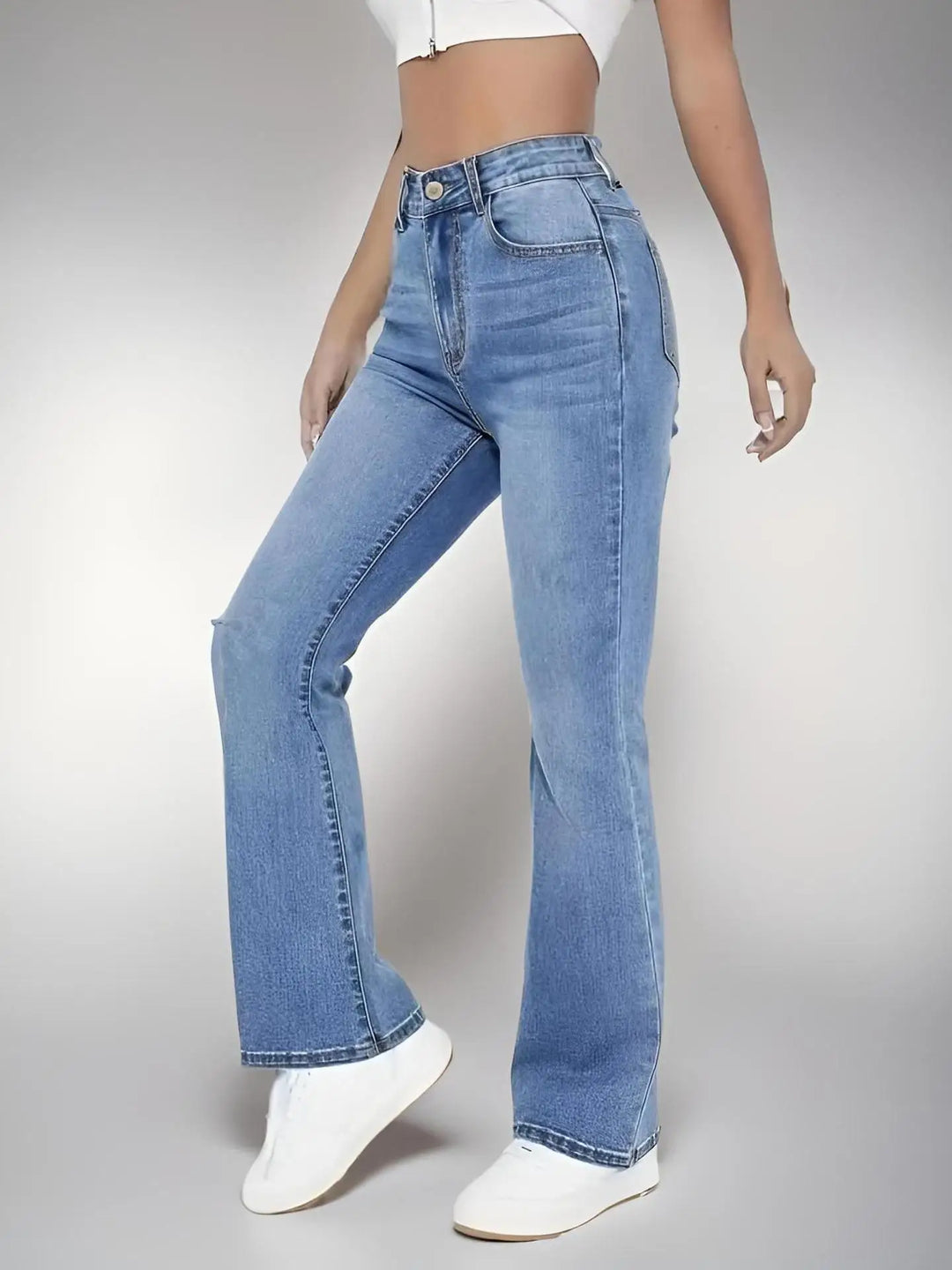 Trendy High Waist Flare Jeans