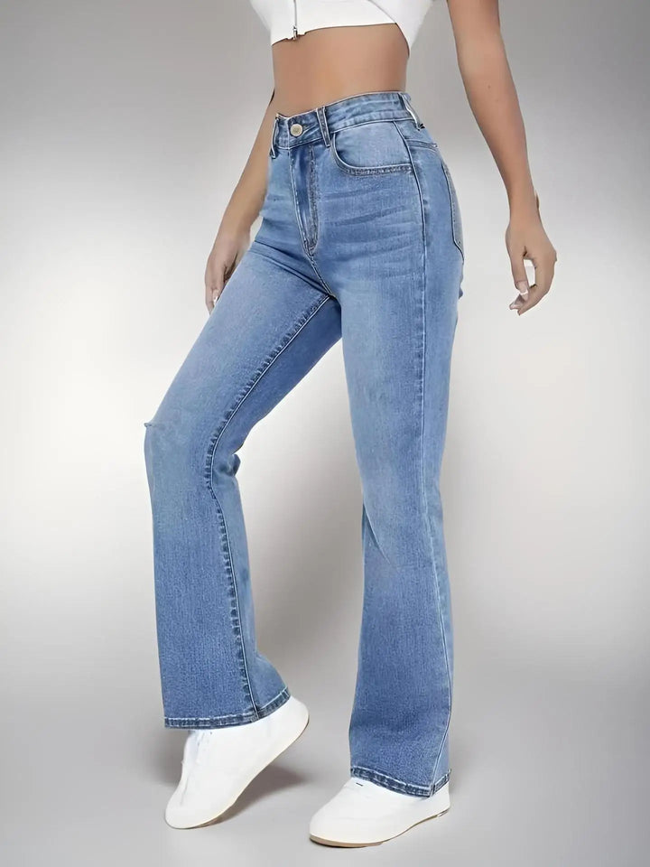 Trendy High Waist Flare Jeans