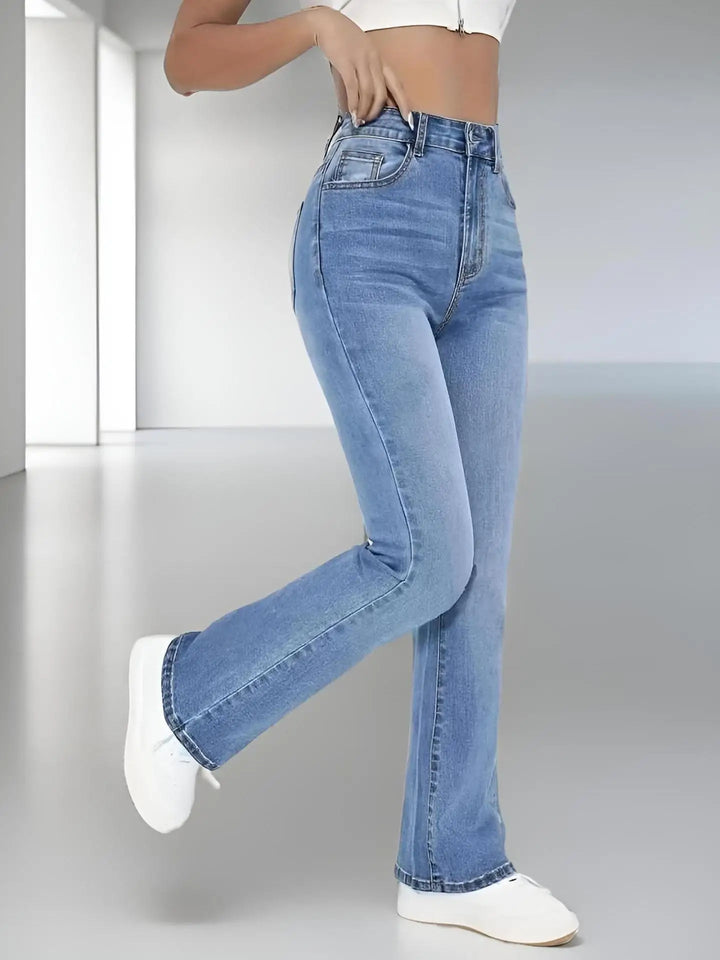 Trendy High Waist Flare Jeans