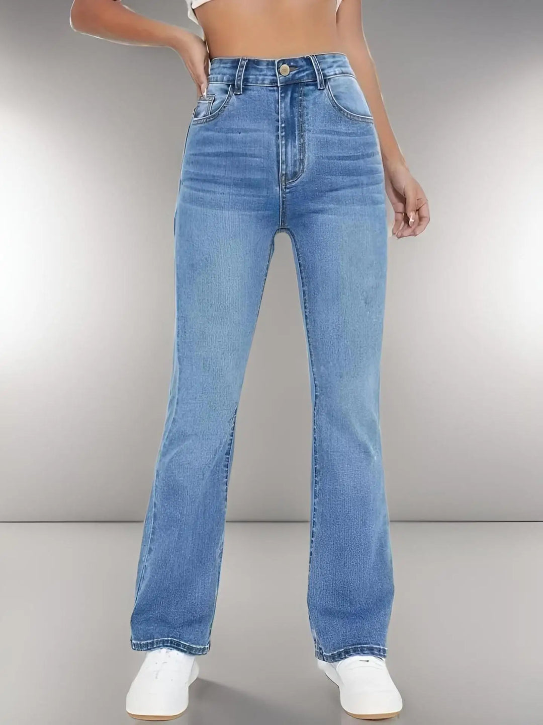 Trendy High Waist Flare Jeans