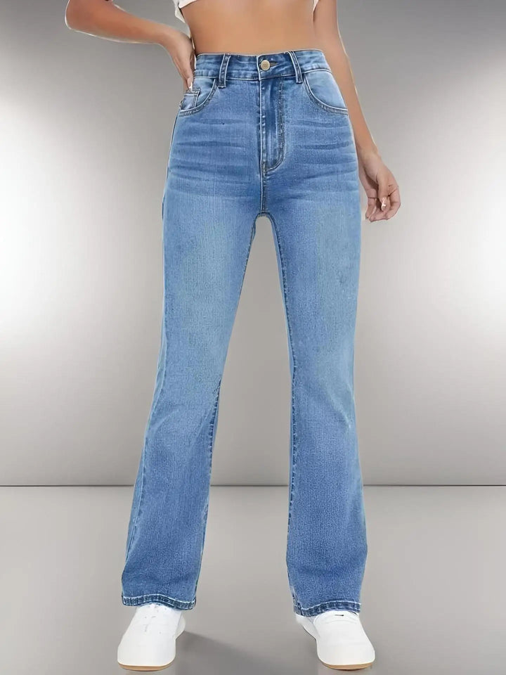 Trendy High Waist Flare Jeans