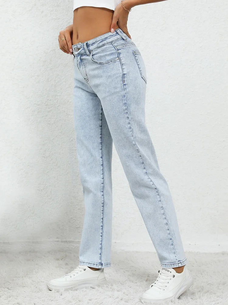 Vintage Mid Waist Light Blue Jeans