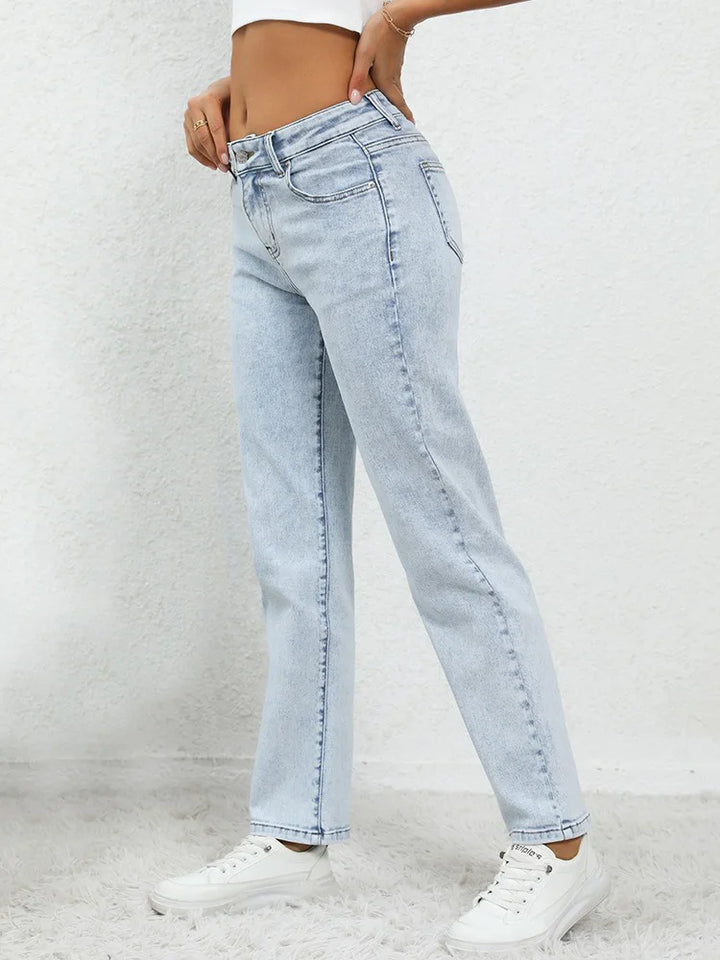 Vintage Mid Waist Light Blue Jeans