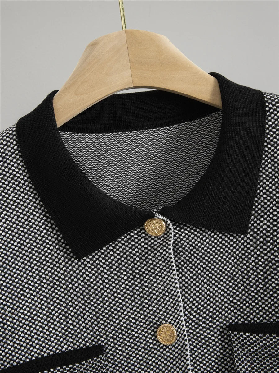 Women's Cashmere Blend Contrast Trim Knit Suit