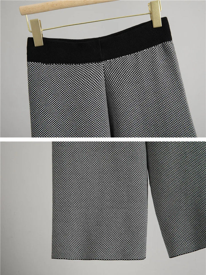 Women's Cashmere Blend Contrast Trim Knit Suit