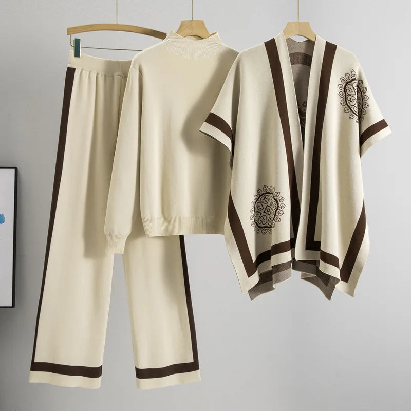 Women's Three-Piece Knit Lounge Set