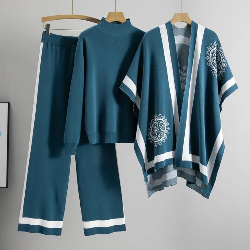 Women's Three-Piece Knit Lounge Set