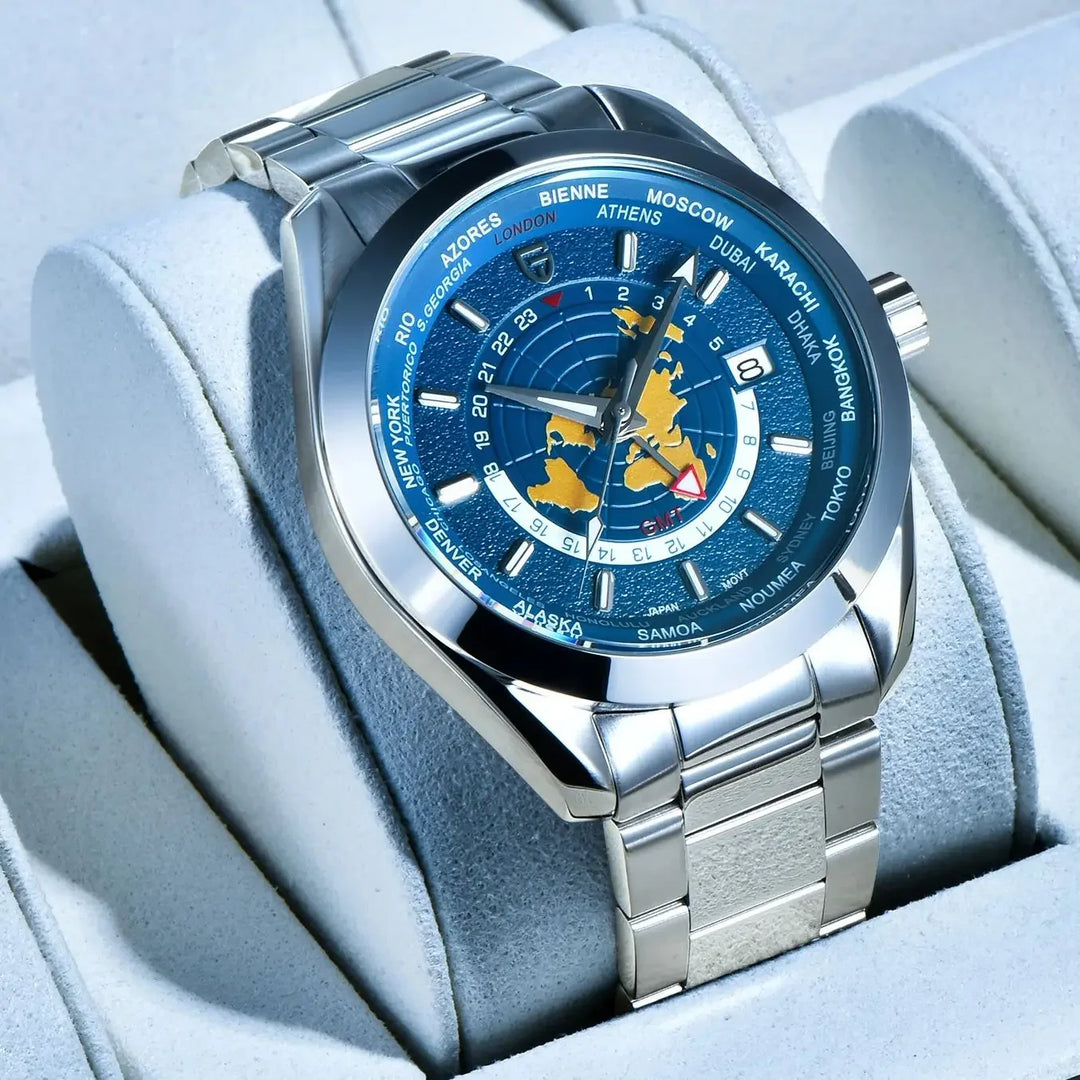 World Time Automatic Mechanical Waterproof Watch