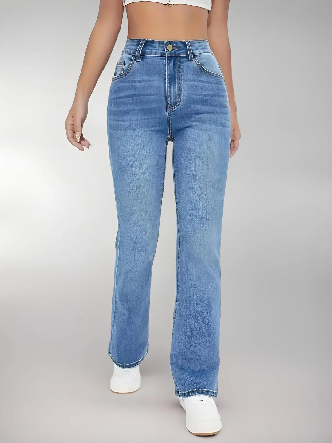 Trendy High Waist Flare Jeans