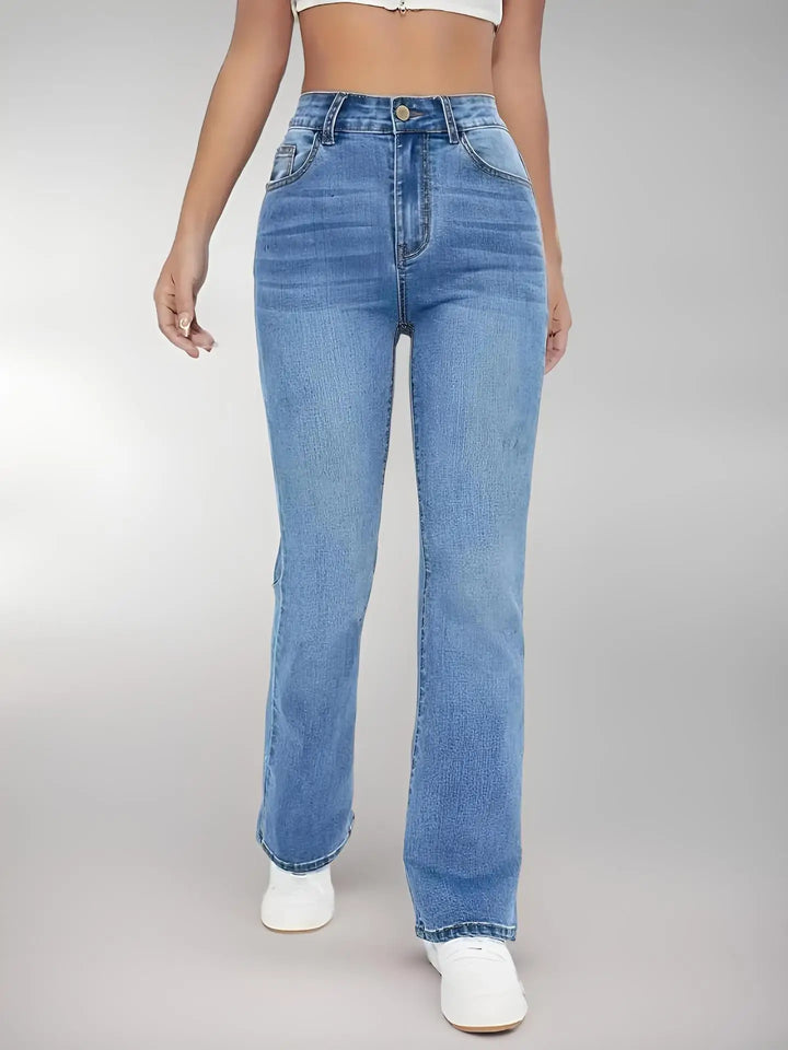 Trendy High Waist Flare Jeans