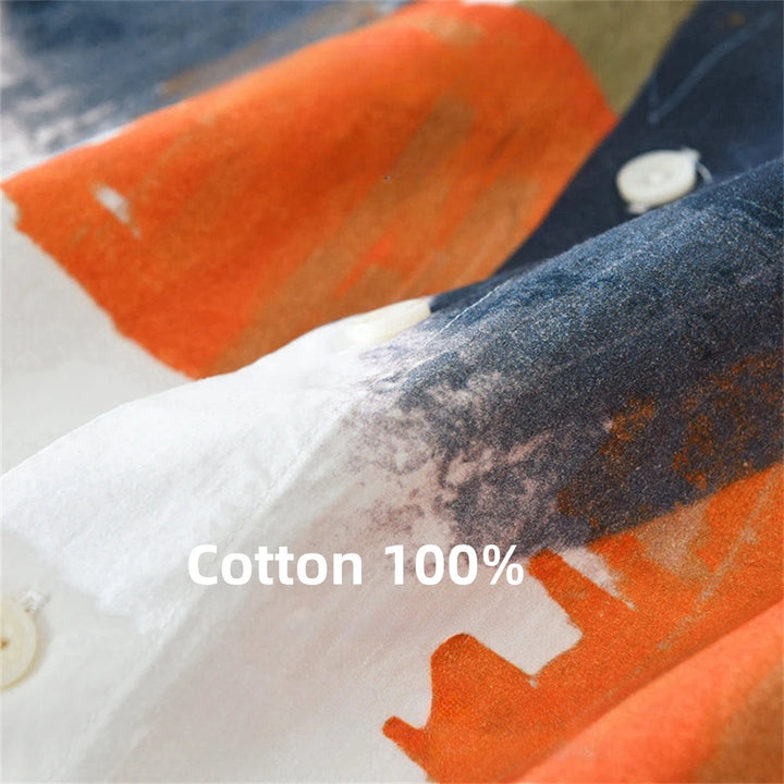 Abstract Art Print Button-Up Shirt