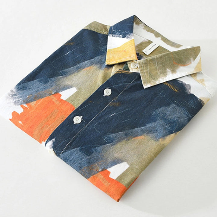 Abstract Art Print Button-Up Shirt