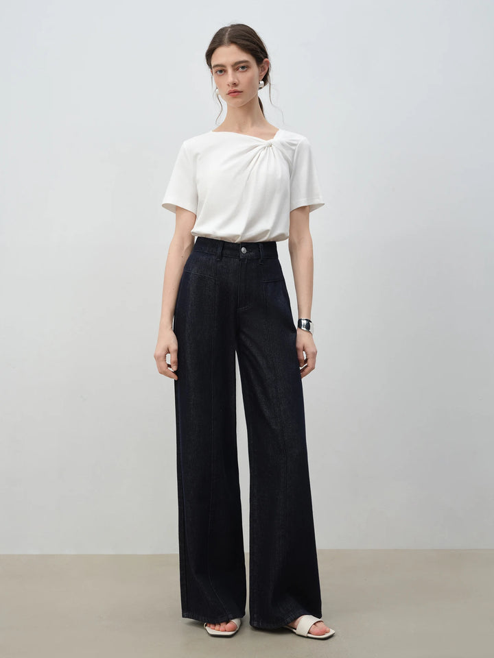 Asymmetrical Knot Design Blouse