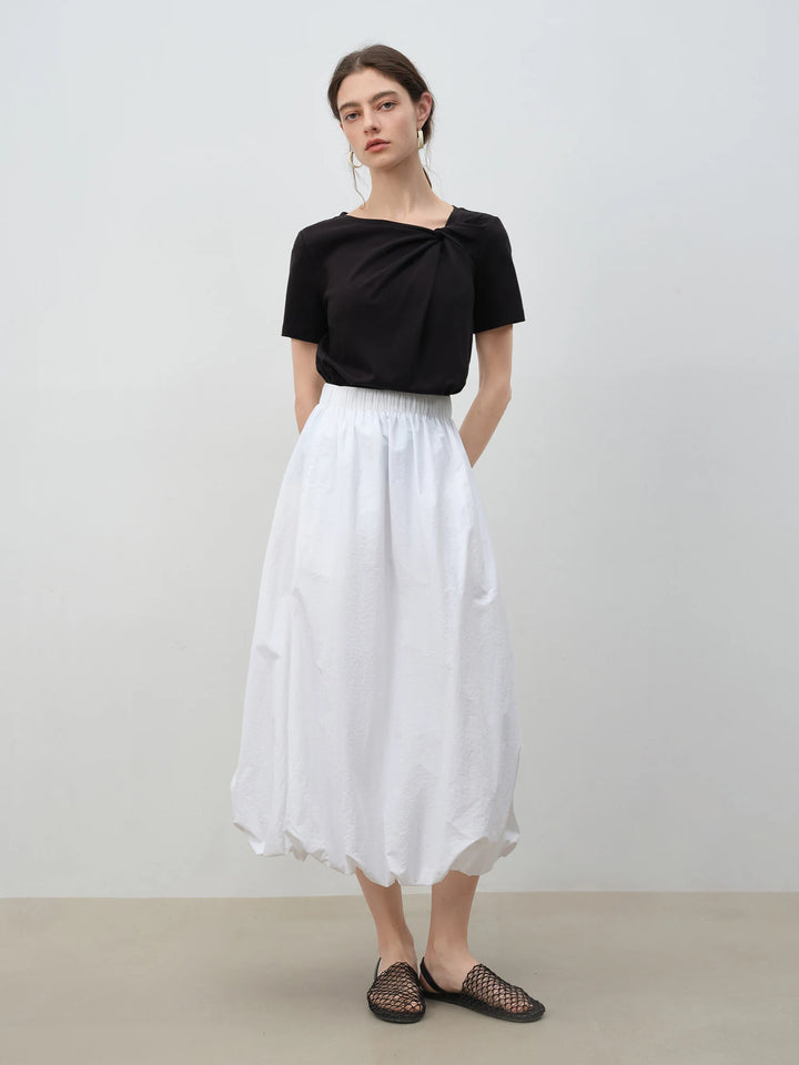 Asymmetrical Knot Design Blouse