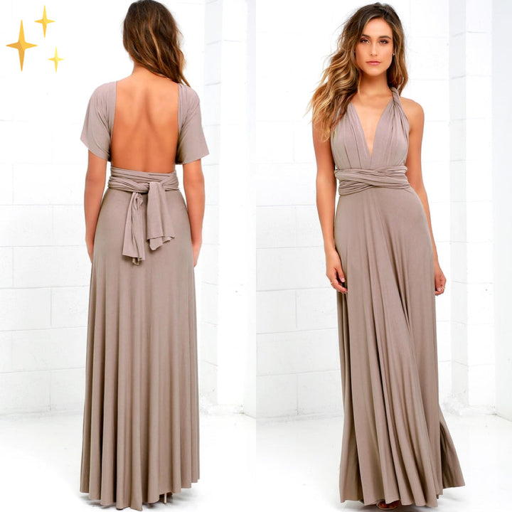 Backless Wrap Maxi Halter Dress