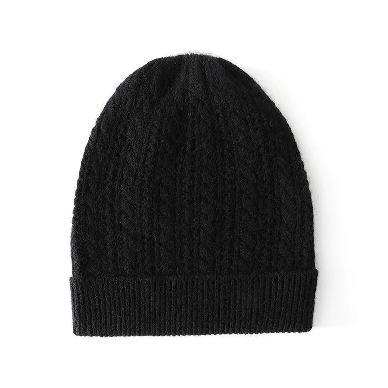Cable Knit Cashmere Beanie Hat