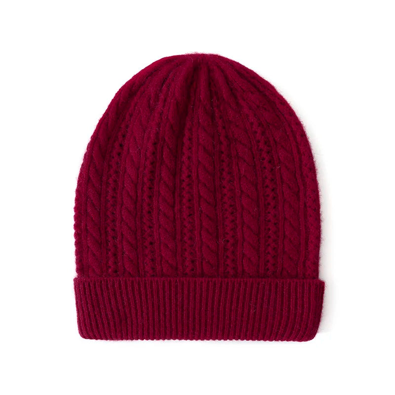 Cable Knit Cashmere Beanie Hat