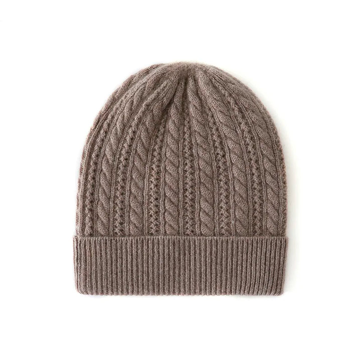 Cable Knit Cashmere Beanie Hat