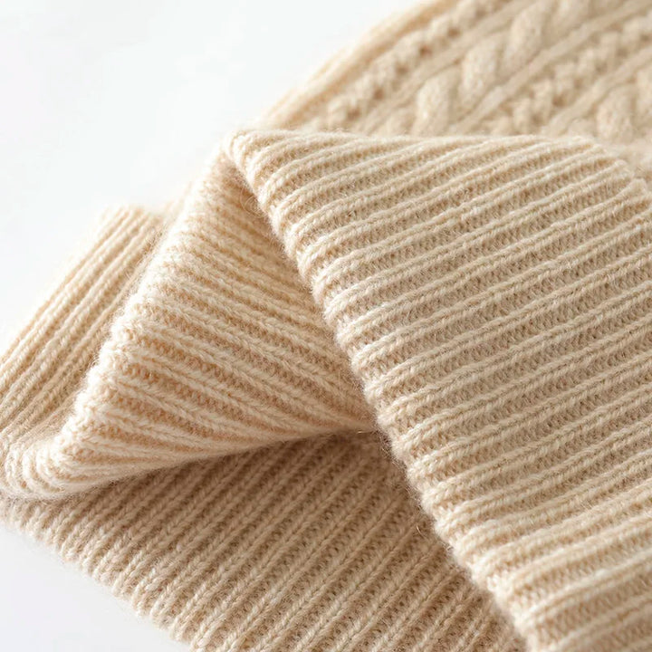 Cable Knit Cashmere Beanie Hat