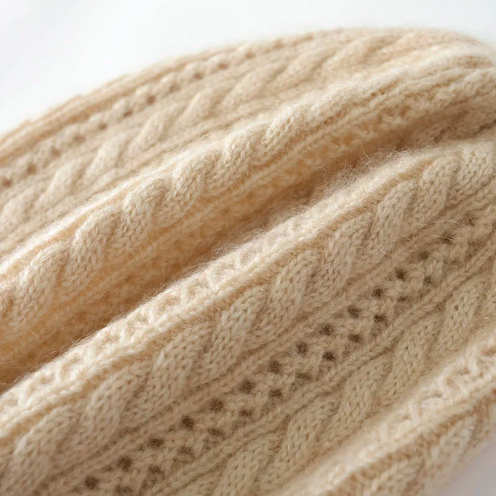 Cable Knit Cashmere Beanie Hat